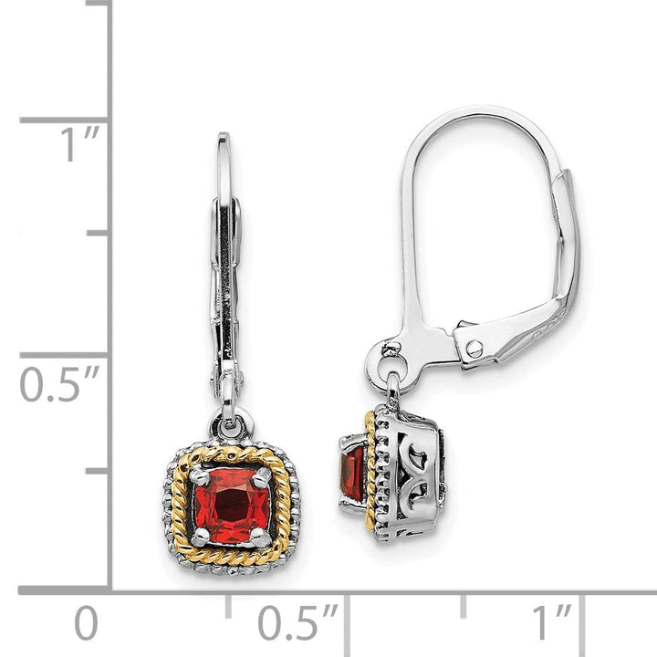 Shey Couture Earrings Sterling Silver Gold Garnet Earrings