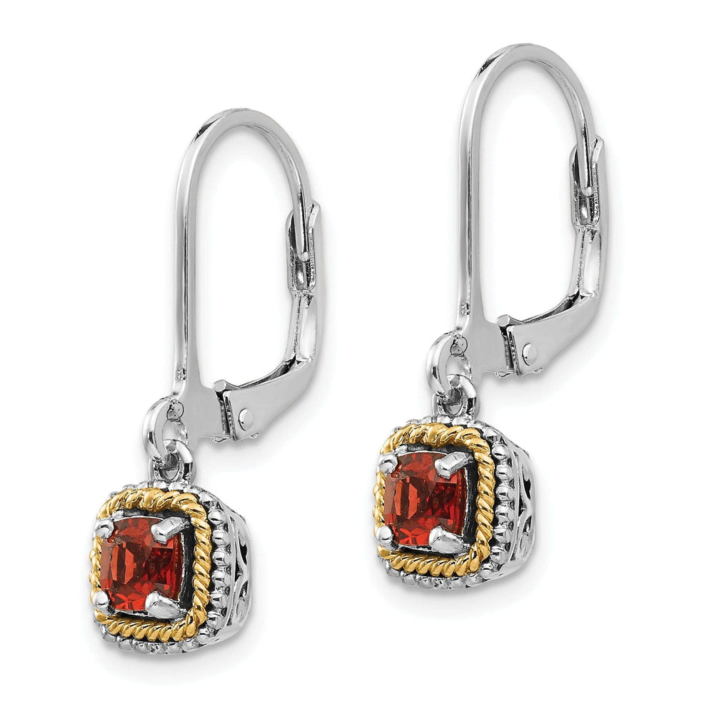 Shey Couture Earrings Sterling Silver Gold Garnet Earrings