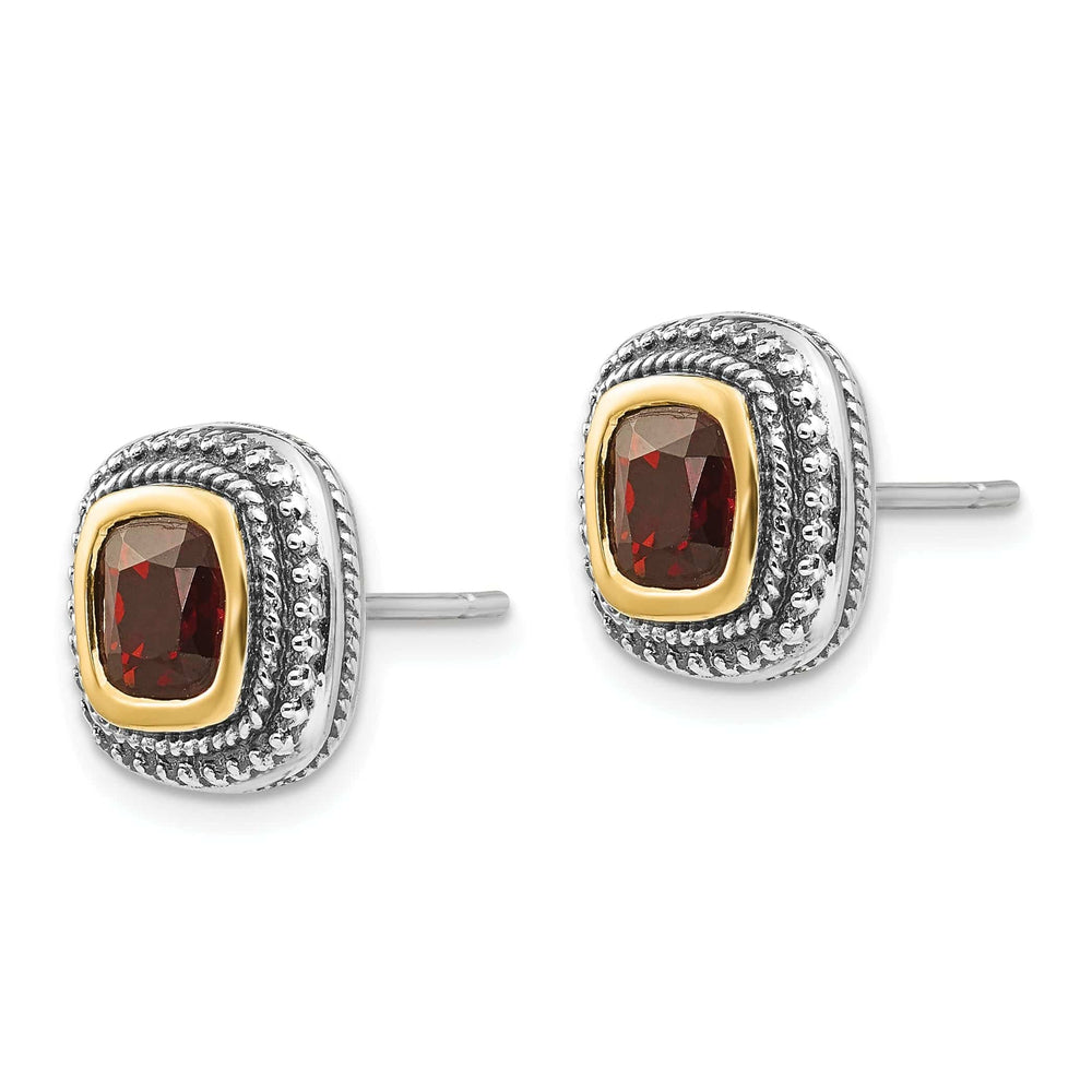 Shey Couture Earrings Sterling Silver Gold Garnet Earrings