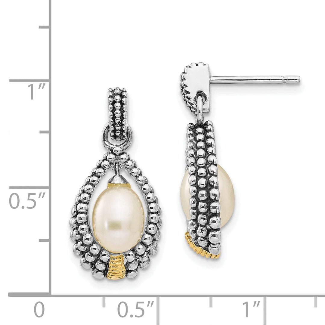 Shey Couture Earrings Sterling Silver Gold Pearl Drop Earrings