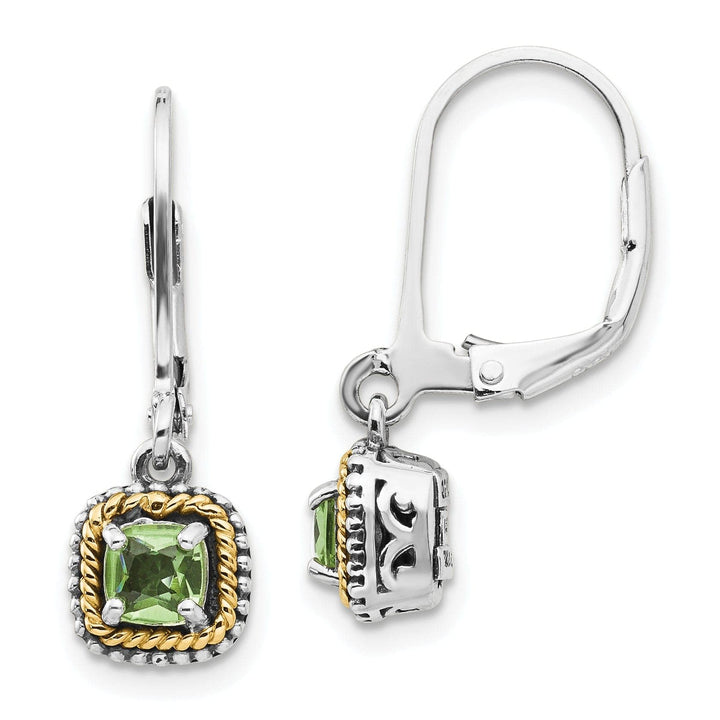 Shey Couture Earrings Sterling Silver Gold Peridot Earrings
