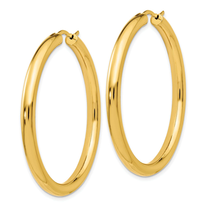 Lovely Rita's Earrings Sterling Silver Gold-plated 3.5MM Tube Hoop Earrings