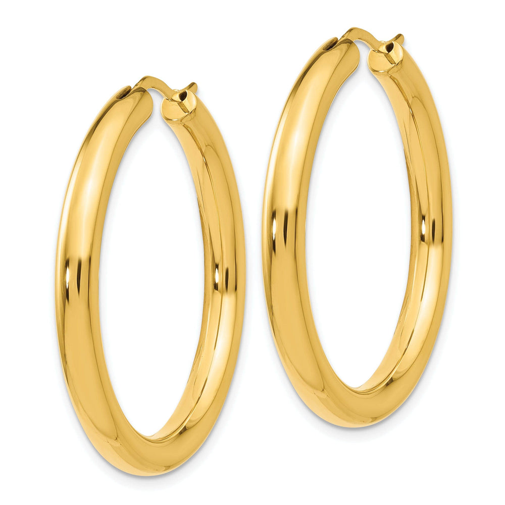 Lovely Rita's Earrings Sterling Silver Gold-plated 3.5MM Tube Hoop Earrings