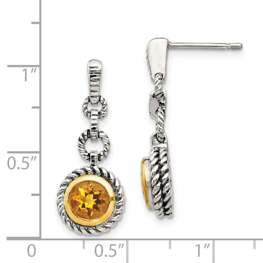 Shey Couture Earrings Sterling Silver Gold-plated Citrine Earrings