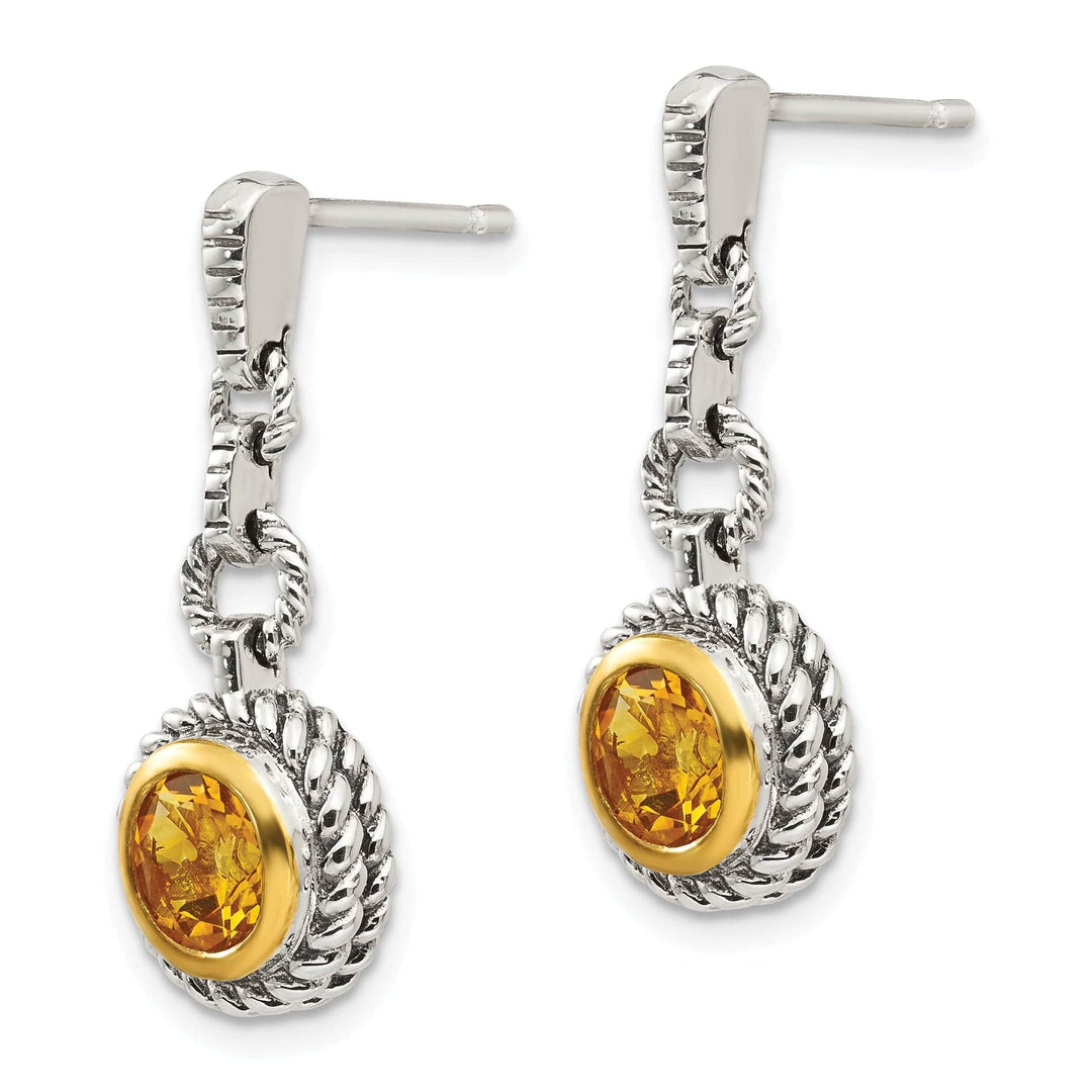 Shey Couture Earrings Sterling Silver Gold-plated Citrine Earrings