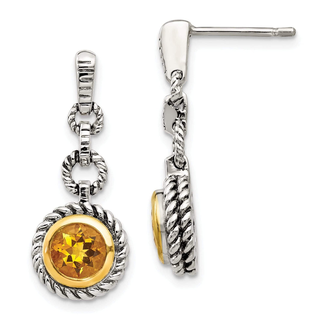 Shey Couture Earrings Sterling Silver Gold-plated Citrine Earrings