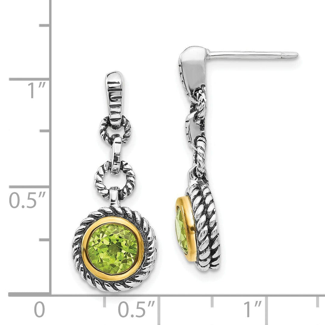 Shey Couture Earrings Sterling Silver Gold-plated Peridot Earrings