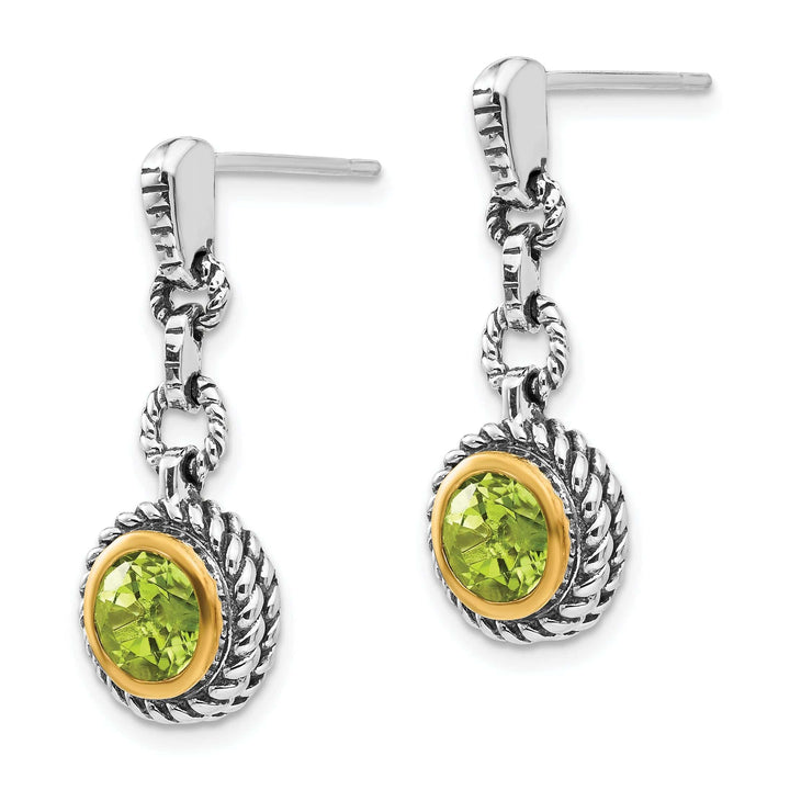 Shey Couture Earrings Sterling Silver Gold-plated Peridot Earrings