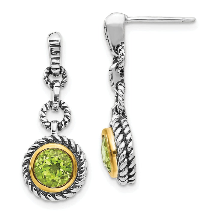Shey Couture Earrings Sterling Silver Gold-plated Peridot Earrings