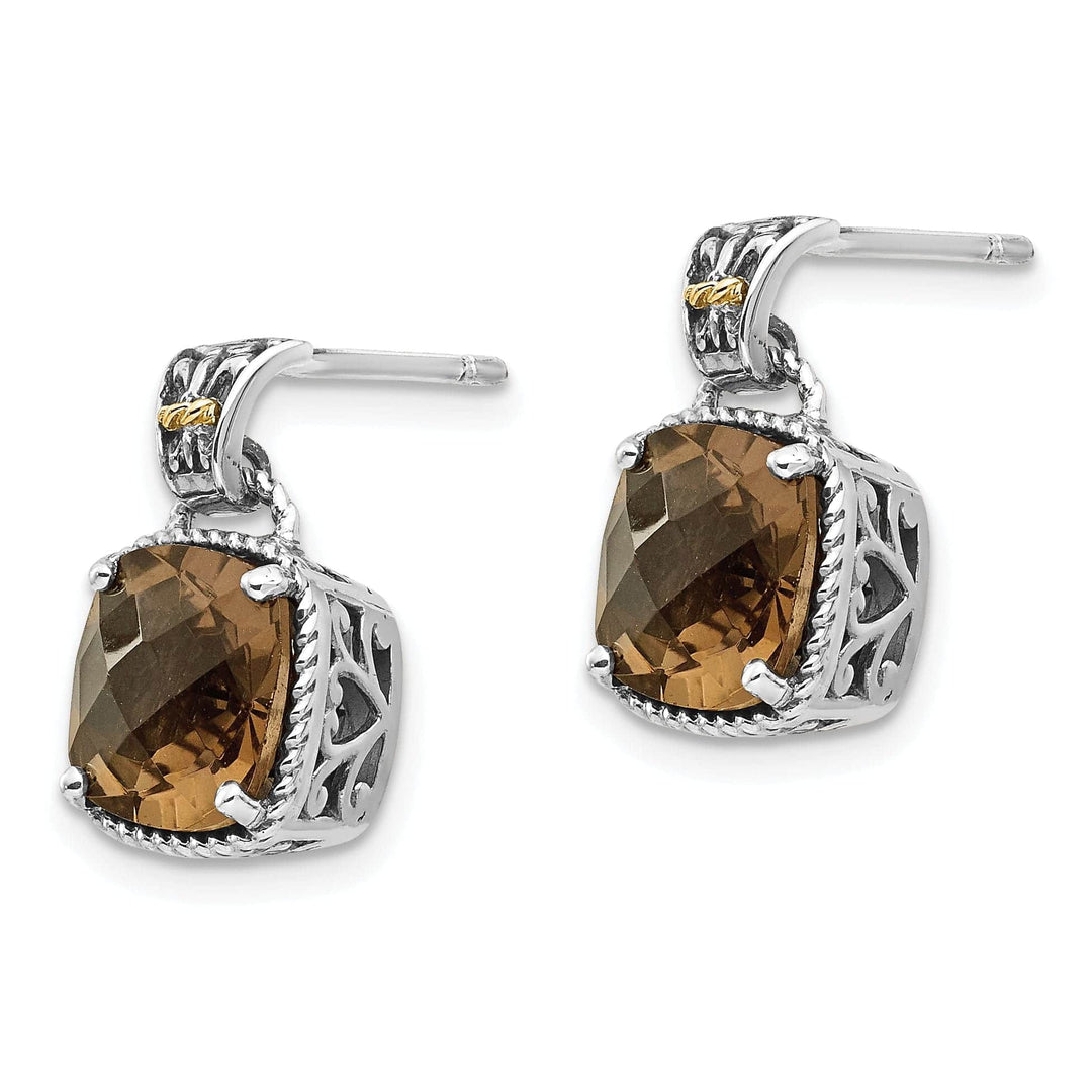 Shey Couture Earrings Sterling Silver Gold Smokey Quartz Earrings