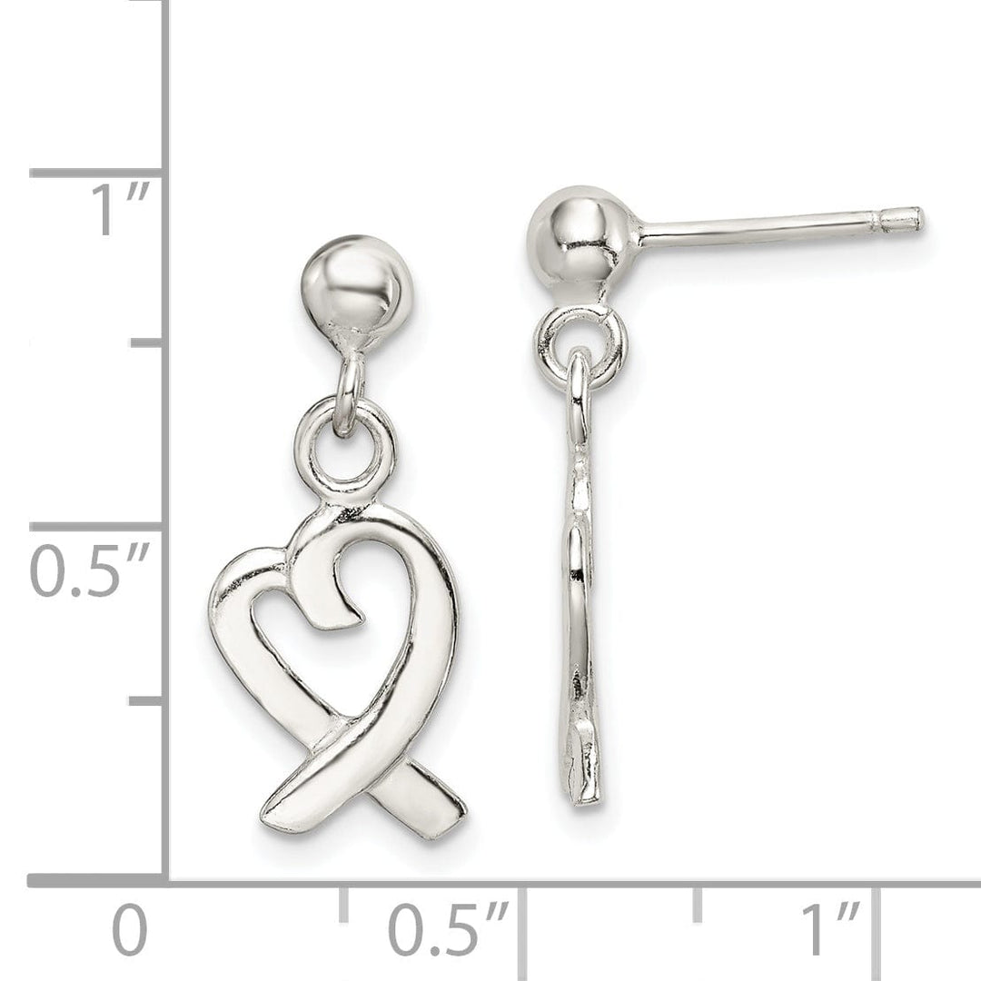 Lovely Rita's Earrings Sterling Silver Heart Dangle Earrings
