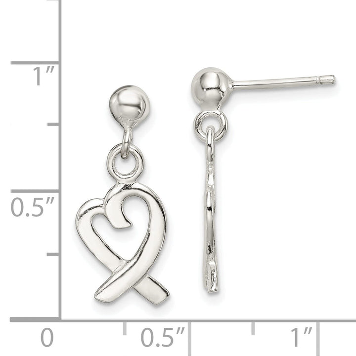 Lovely Rita's Earrings Sterling Silver Heart Dangle Earrings