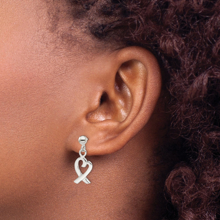 Lovely Rita's Earrings Sterling Silver Heart Dangle Earrings