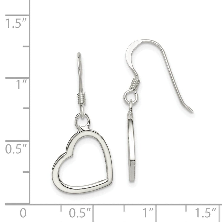 Lovely Rita's Earrings Sterling Silver Heart Side Dangle Earrings