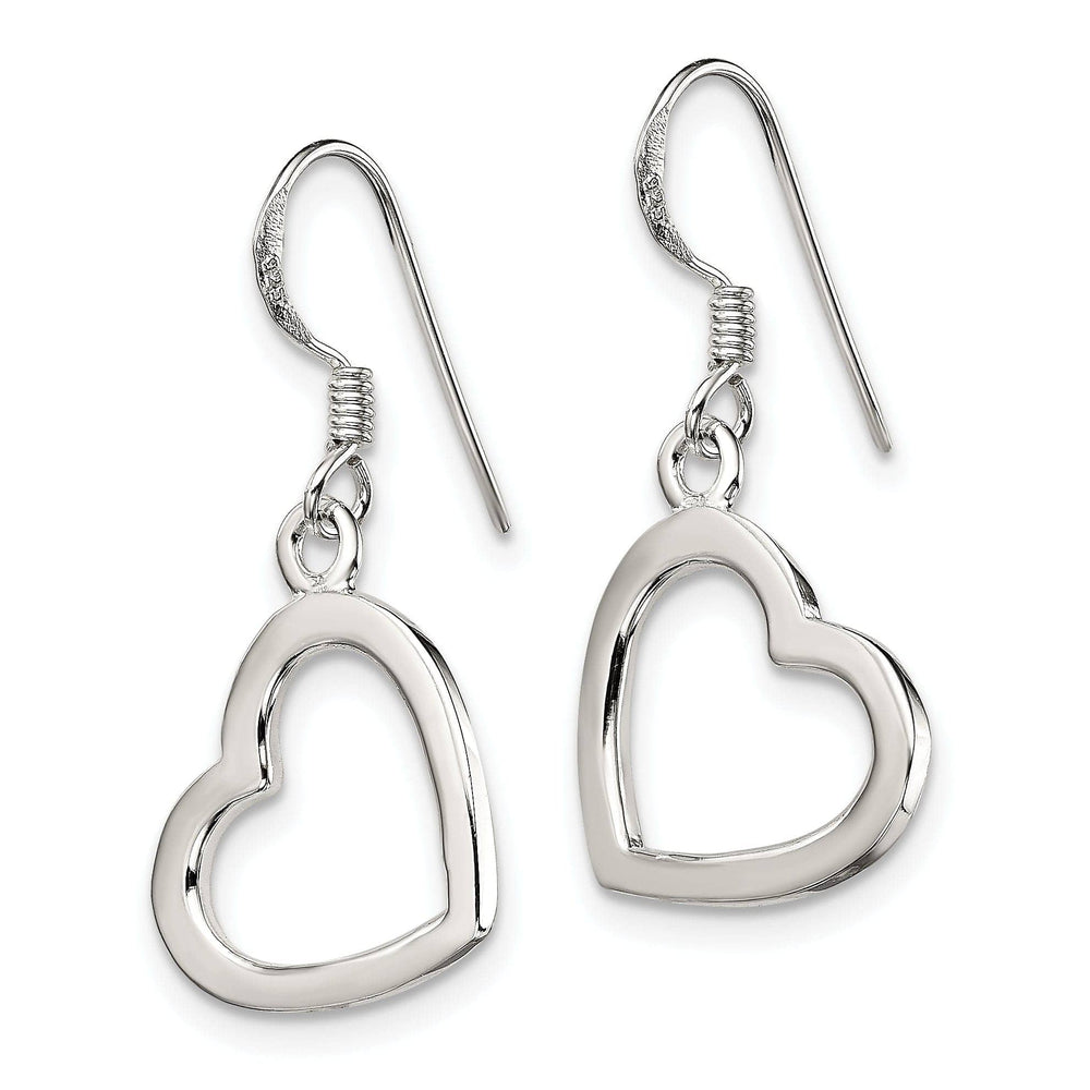 Lovely Rita's Earrings Sterling Silver Heart Side Dangle Earrings