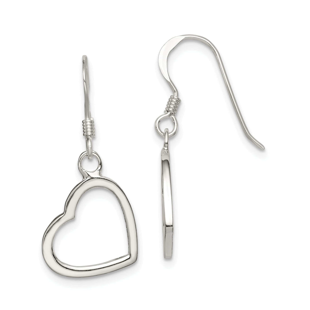 Lovely Rita's Earrings Sterling Silver Heart Side Dangle Earrings