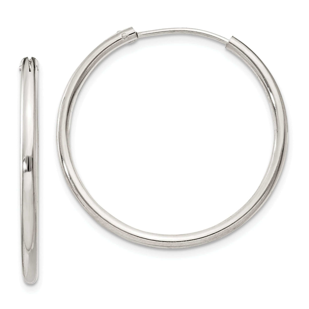 Lovely Rita's Earrings Sterling Silver Hollow Hoop Hinged Earrings