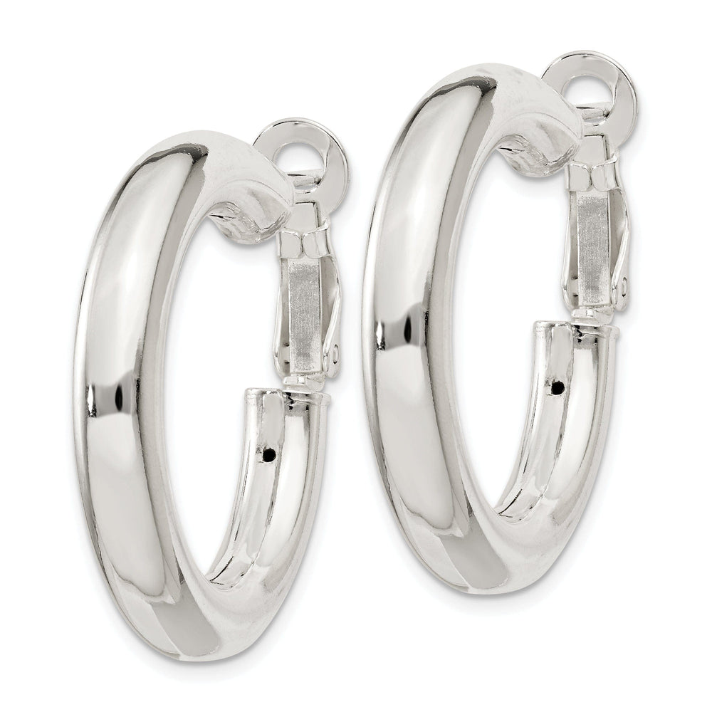 Lovely Rita's Earrings Sterling Silver Hollow Omega Back Hoop Earrings