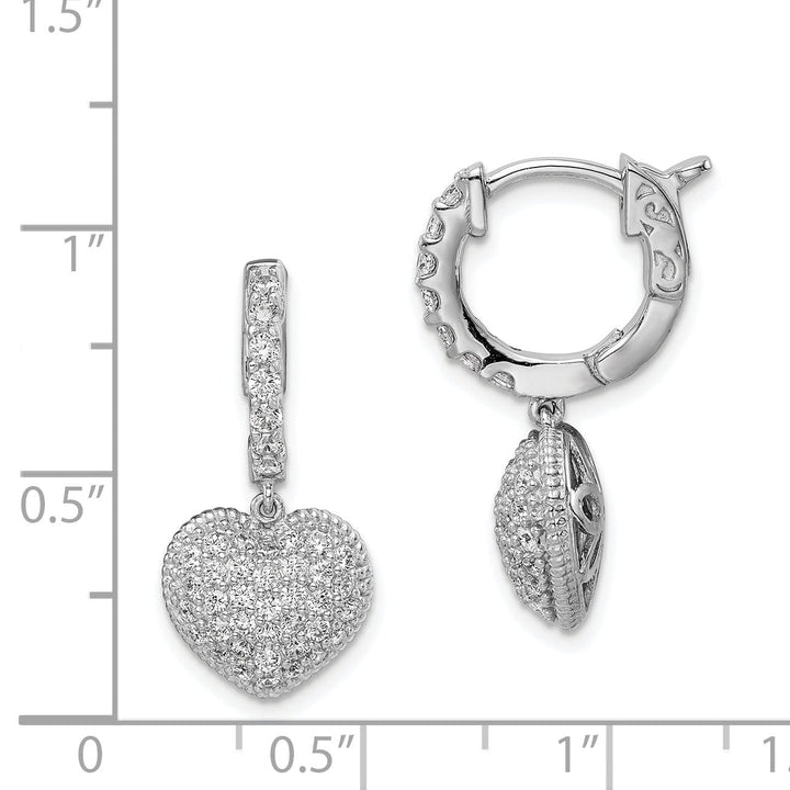 Sterling Shimmer Earrings Sterling Silver Hoop Heart Earrings