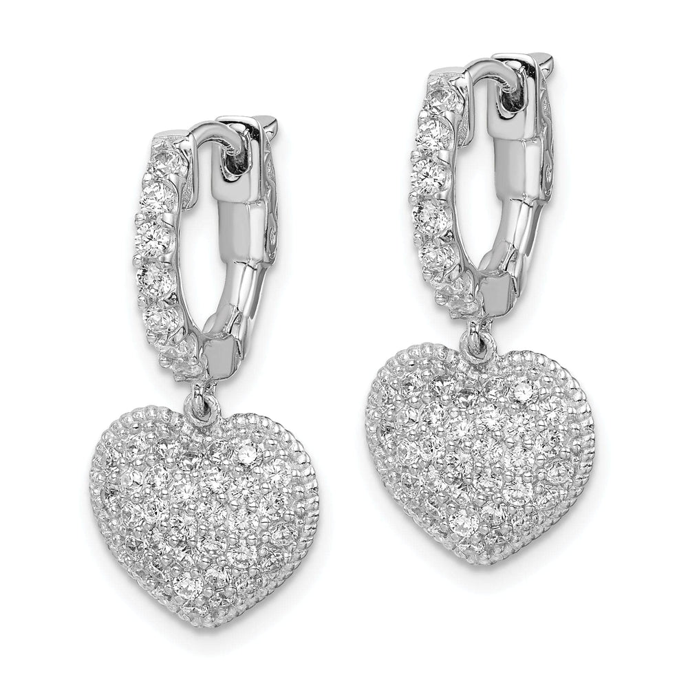 Sterling Shimmer Earrings Sterling Silver Hoop Heart Earrings