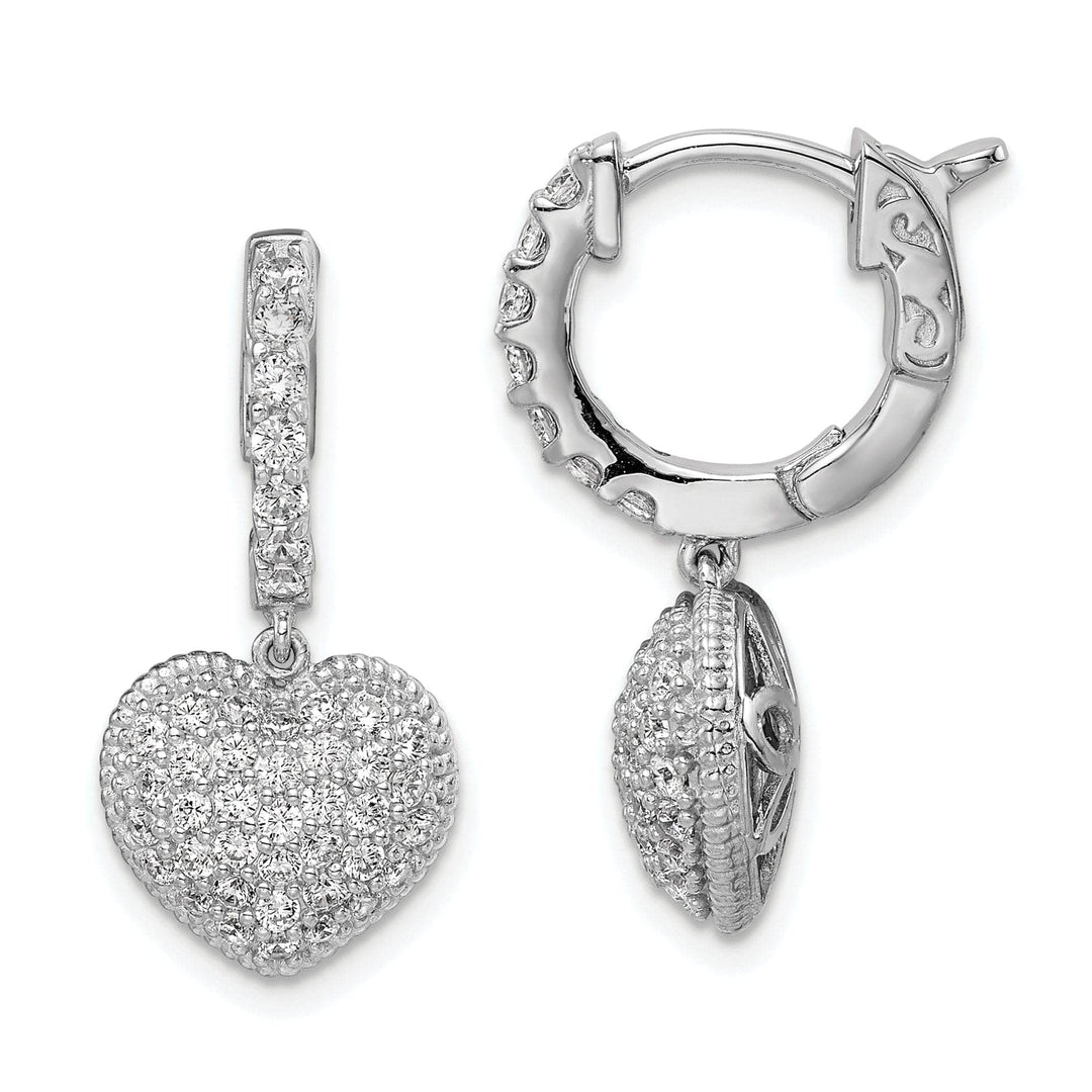 Sterling Shimmer Earrings Sterling Silver Hoop Heart Earrings