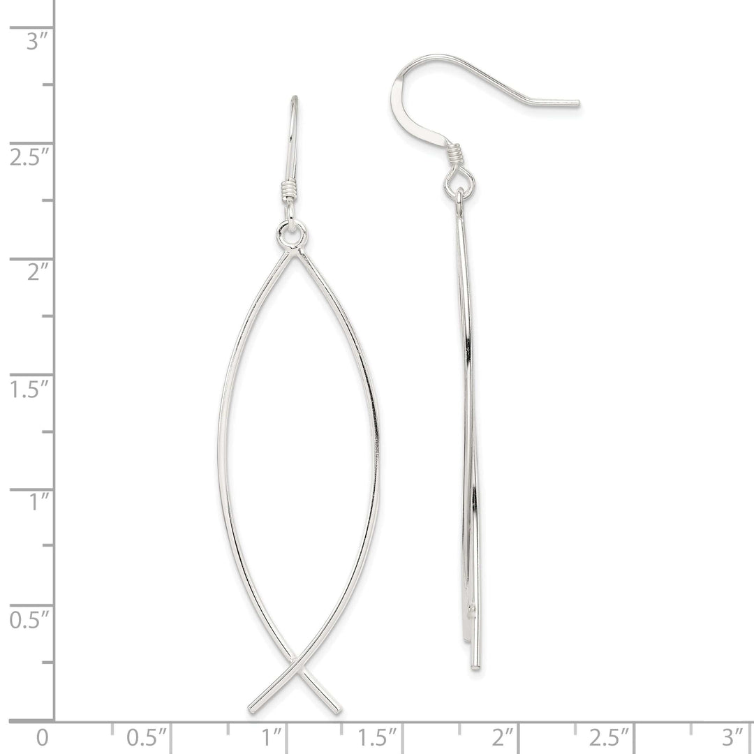 Lovely Rita's Earrings Sterling Silver Ichthus (Fish) Dangle Earrings
