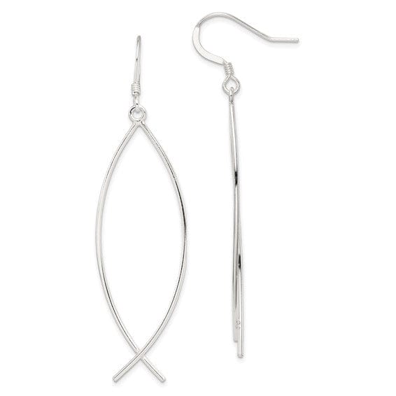 Lovely Rita's Earrings Sterling Silver Ichthus (Fish) Dangle Earrings