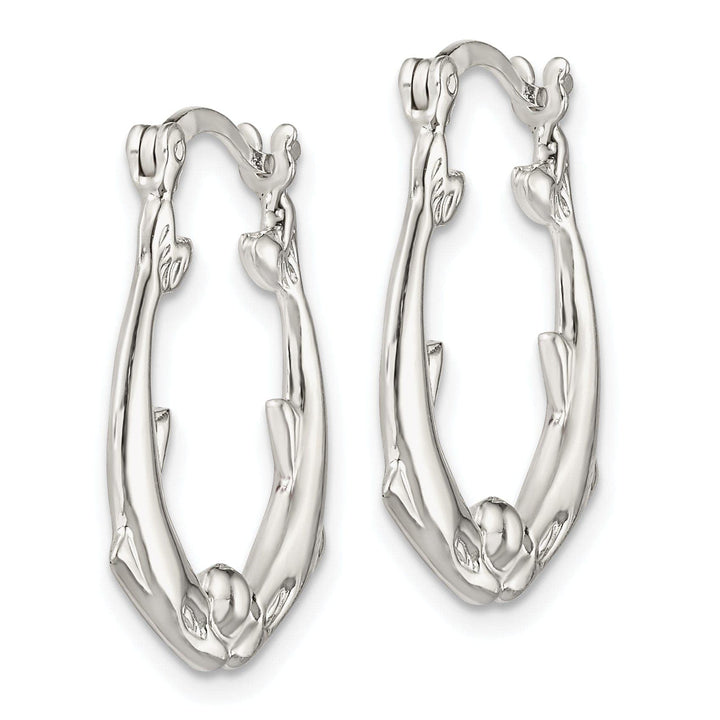 Lovely Rita's Earrings Sterling Silver Kissing Dolphins Hoop Earrings