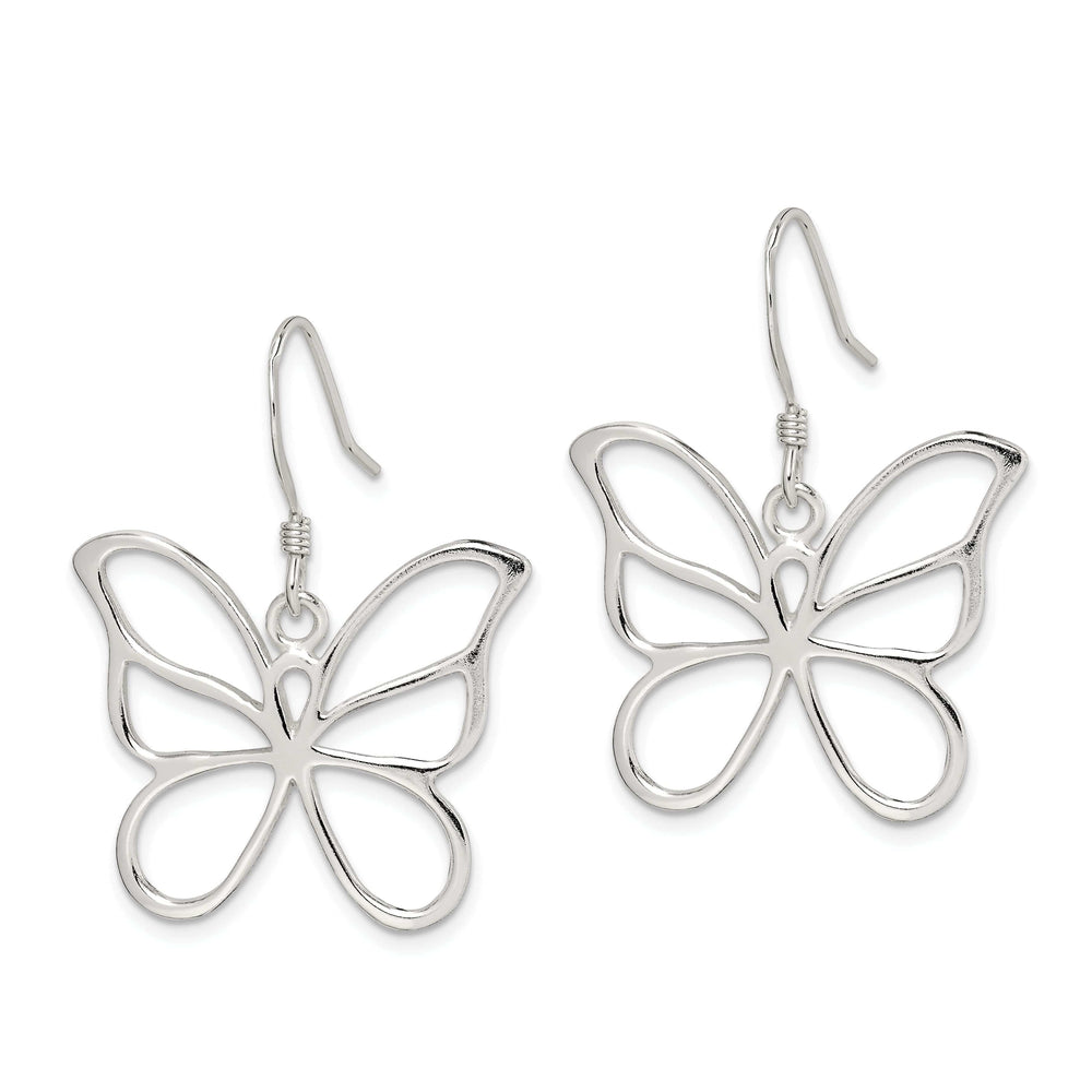 Lovely Rita's Earrings Sterling Silver Large Butterfly Dangle Earrings