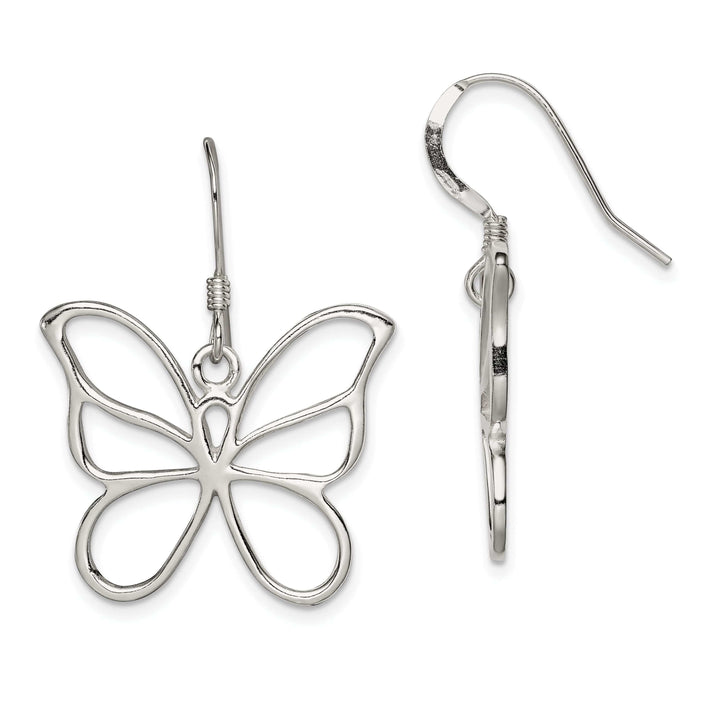 Lovely Rita's Earrings Sterling Silver Large Butterfly Dangle Earrings