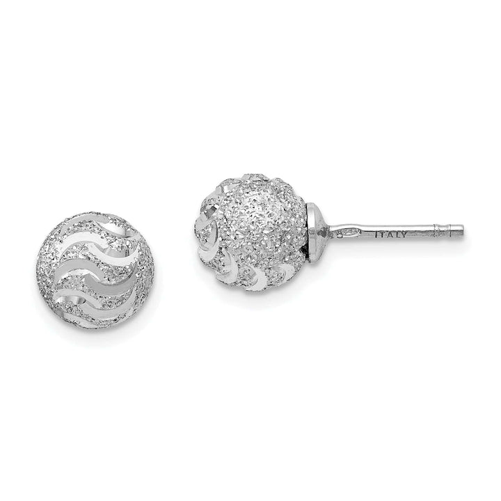 Lovely Rita's Earrings Sterling Silver Laser-cut Ball Post Earrings