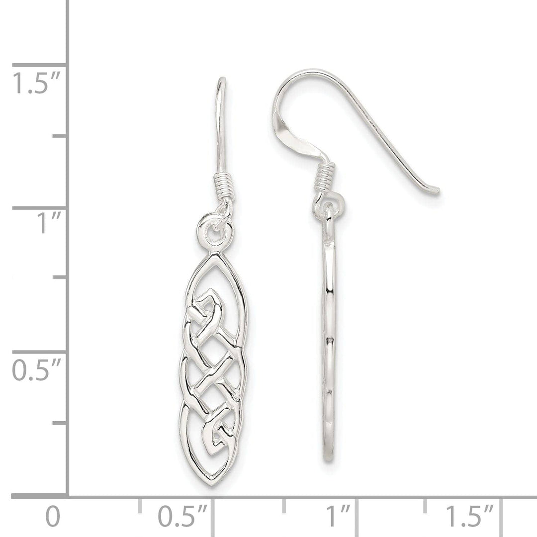 Lovely Rita's Earrings Sterling Silver Oblong Celtic Dangle Earrings