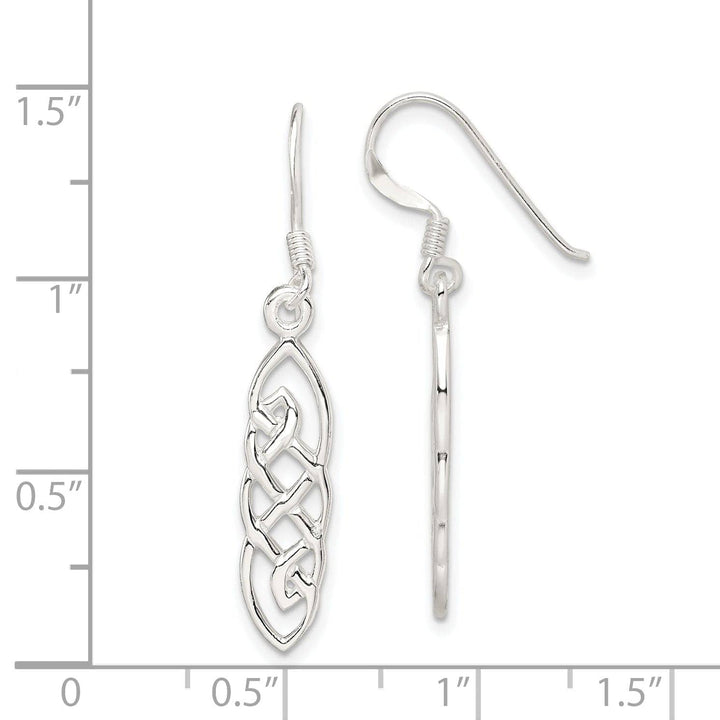 Lovely Rita's Earrings Sterling Silver Oblong Celtic Dangle Earrings