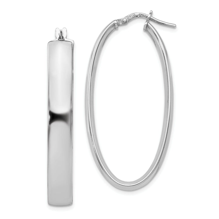 Lovely Rita's Earrings Sterling Silver Oval Hinged Hoop Earrings