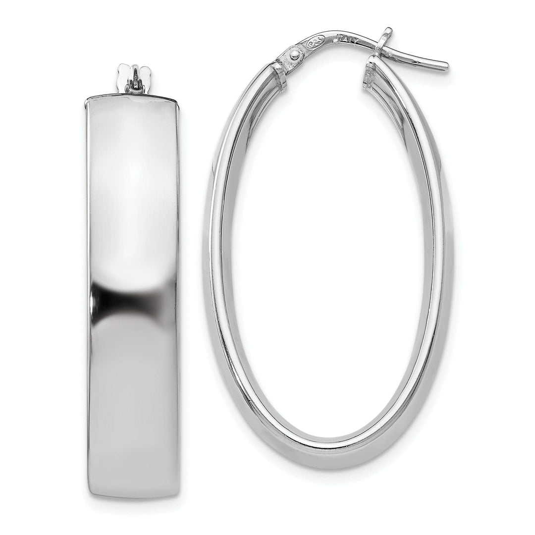 Lovely Rita's Earrings Sterling Silver Oval Hinged Hoop Earrings