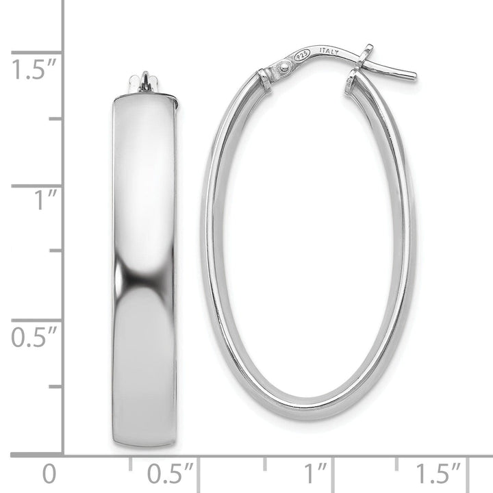 Lovely Rita's Earrings Sterling Silver Oval Hinged Hoop Earrings