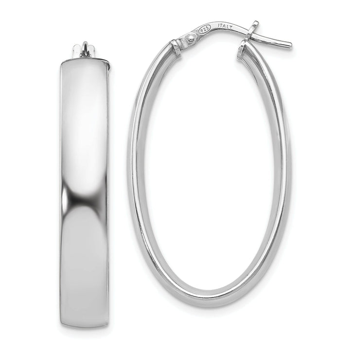 Lovely Rita's Earrings Sterling Silver Oval Hinged Hoop Earrings