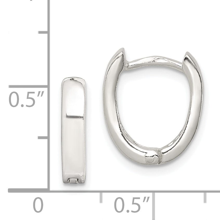 Lovely Rita's Earrings Sterling Silver Oval Hinged Hoop Earrings