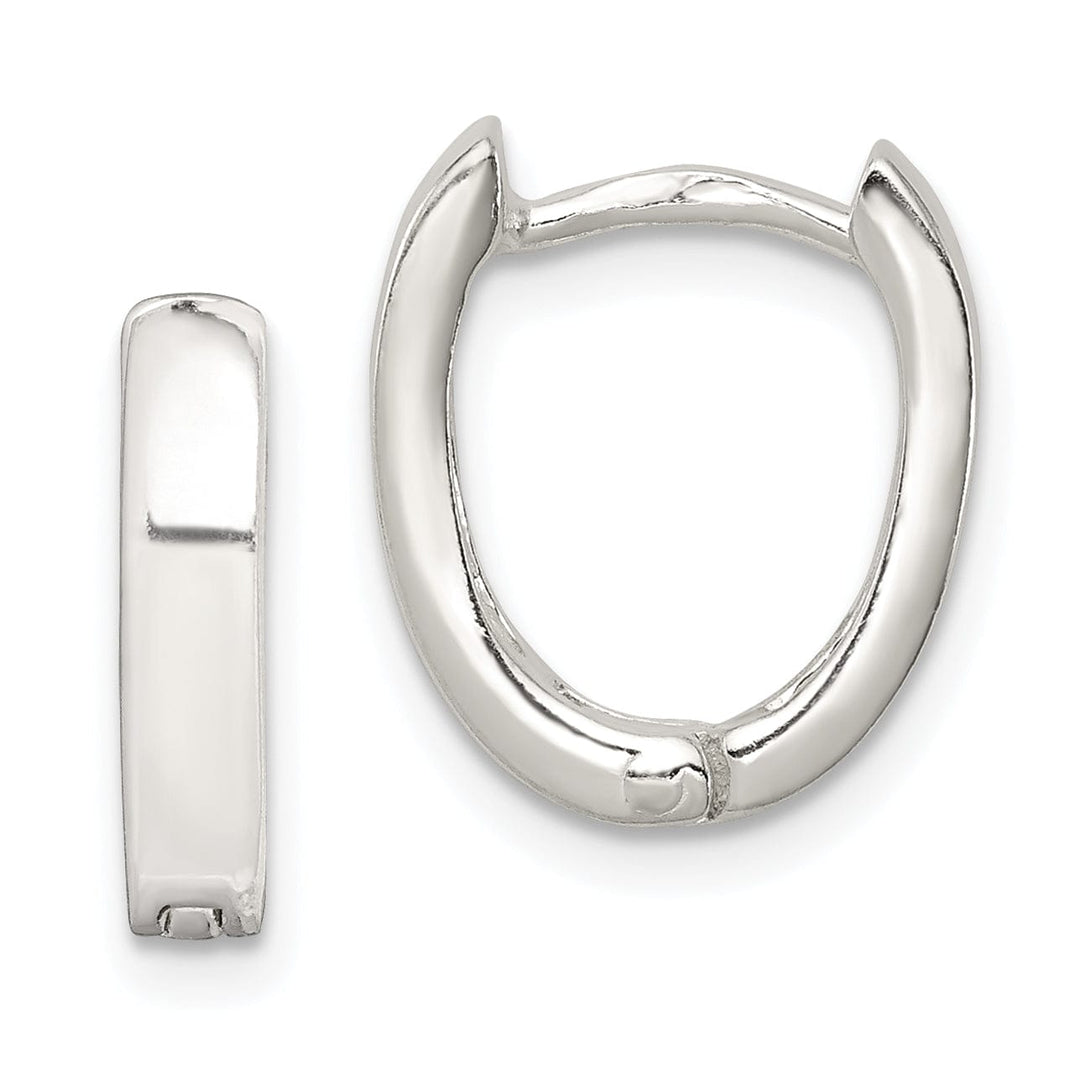 Lovely Rita's Earrings Sterling Silver Oval Hinged Hoop Earrings