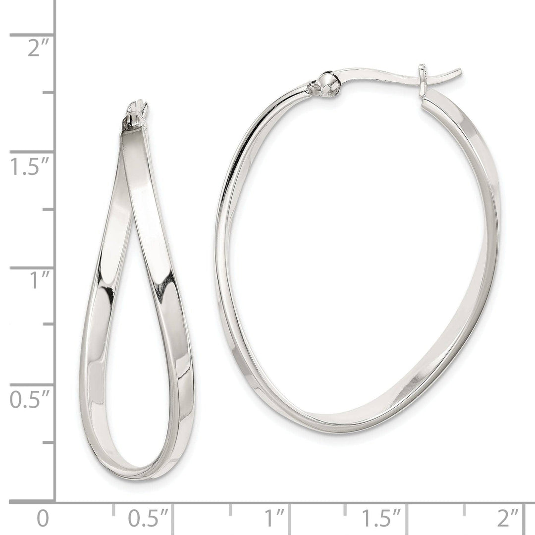 Lovely Rita's Earrings Sterling Silver Oval Hoop Earrings