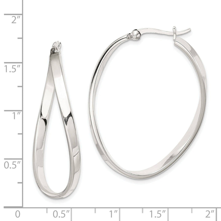 Lovely Rita's Earrings Sterling Silver Oval Hoop Earrings