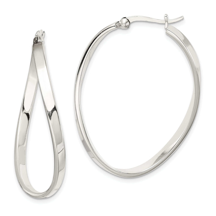 Lovely Rita's Earrings Sterling Silver Oval Hoop Earrings