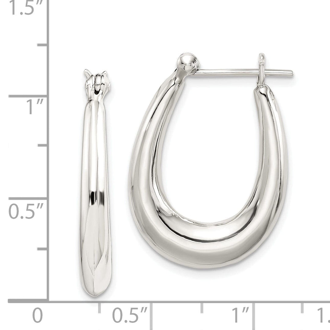 Lovely Rita's Earrings Sterling Silver Oval Hoop Earrings