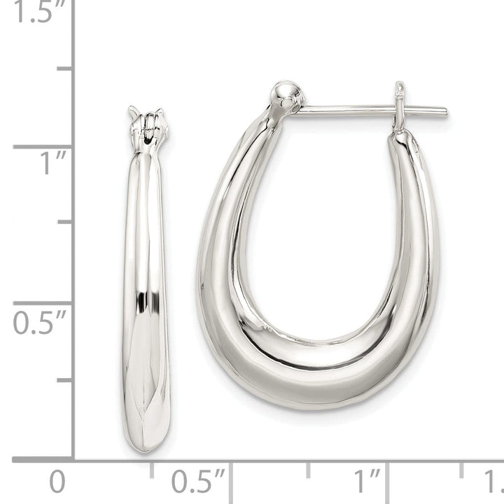 Lovely Rita's Earrings Sterling Silver Oval Hoop Earrings