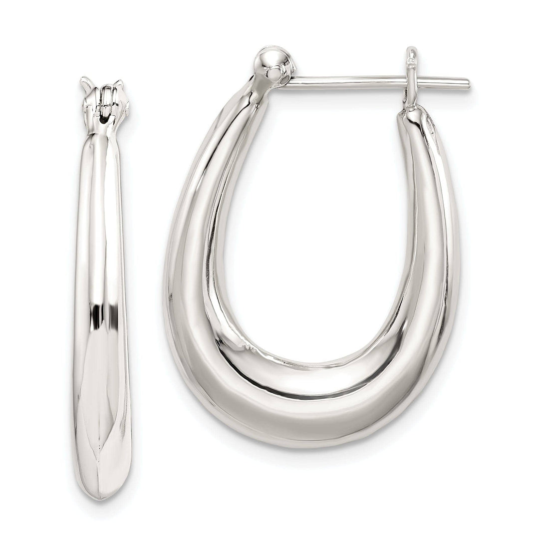 Lovely Rita's Earrings Sterling Silver Oval Hoop Earrings