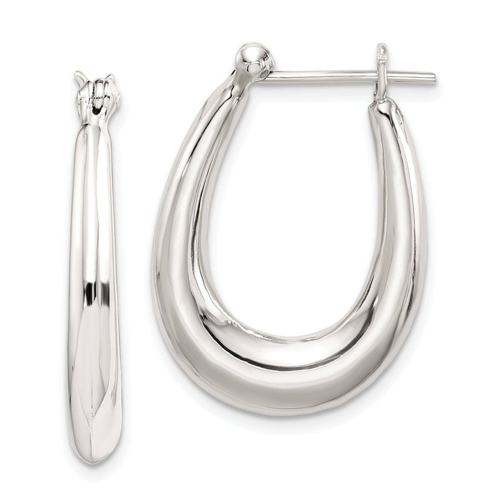 Lovely Rita's Earrings Sterling Silver Oval Hoop Earrings