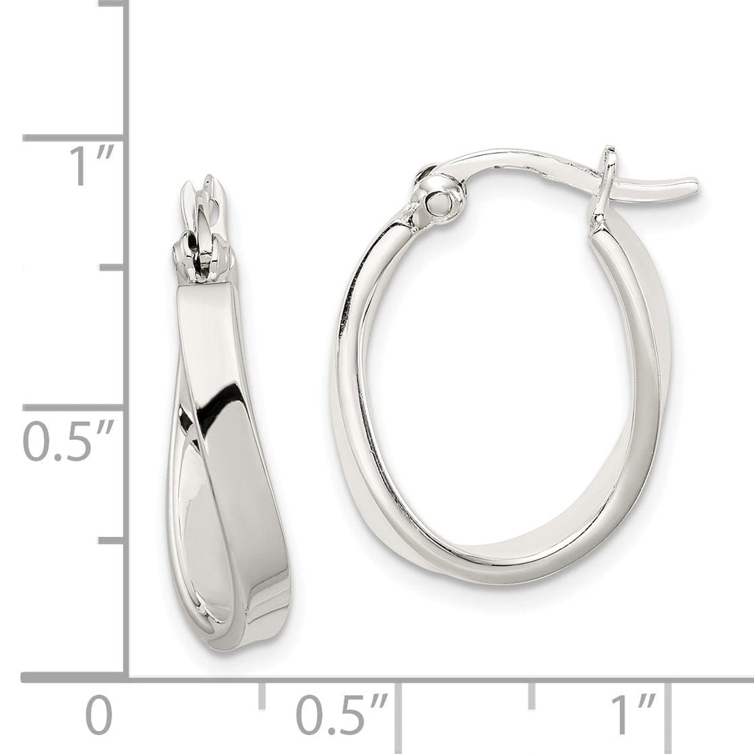 Lovely Rita's Earrings Sterling Silver Oval Hoop Earrings