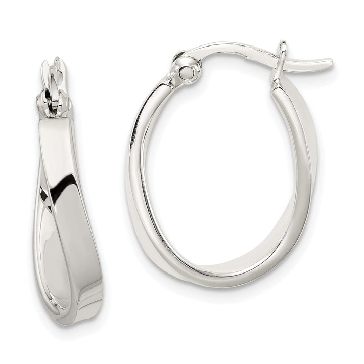 Lovely Rita's Earrings Sterling Silver Oval Hoop Earrings