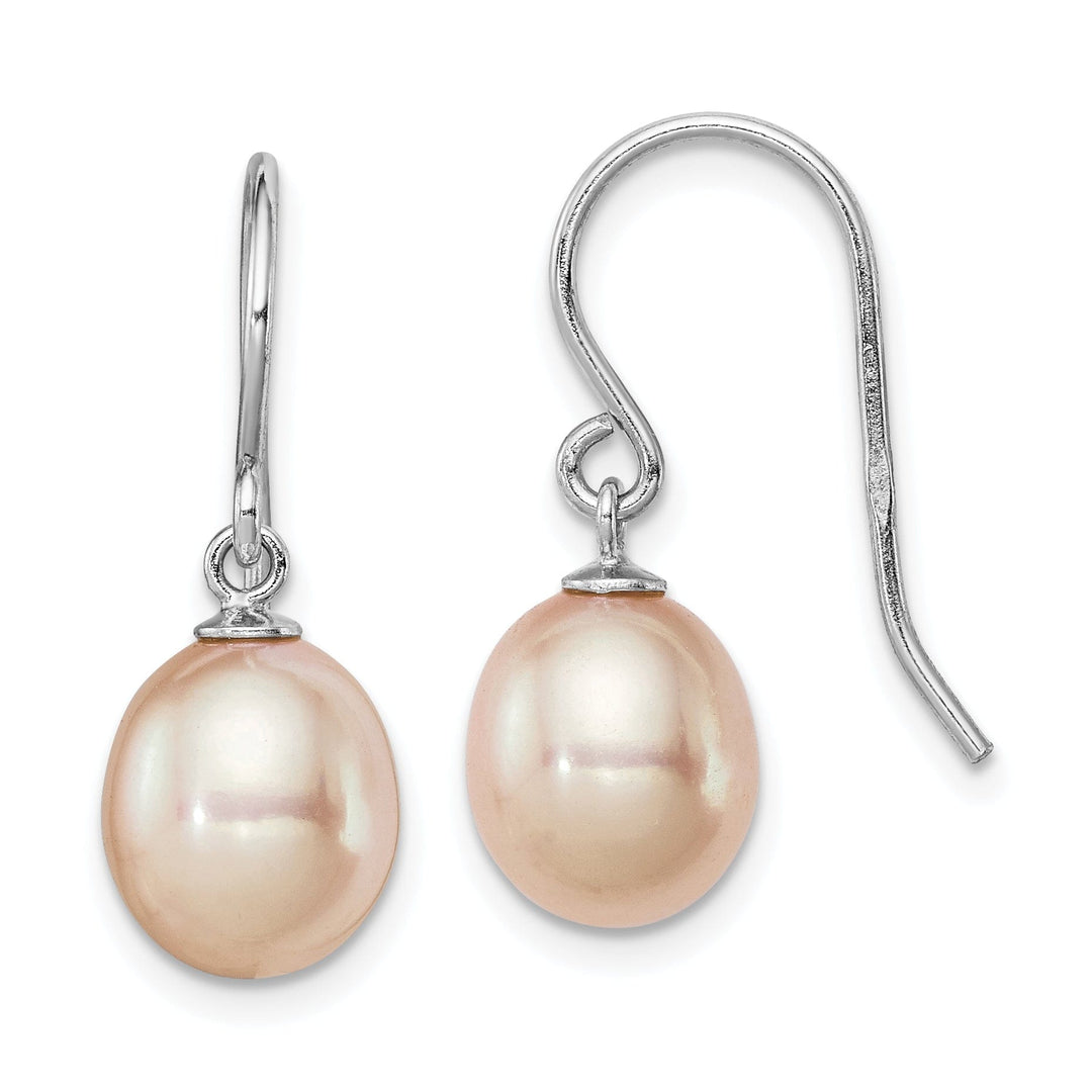 Lovely Rita's Earrings Sterling Silver Pink Pearl Drop Hook Earrings