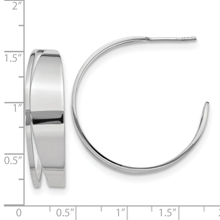 Lovely Rita's Earrings Sterling Silver Polish Fancy Post Hoop Earrings